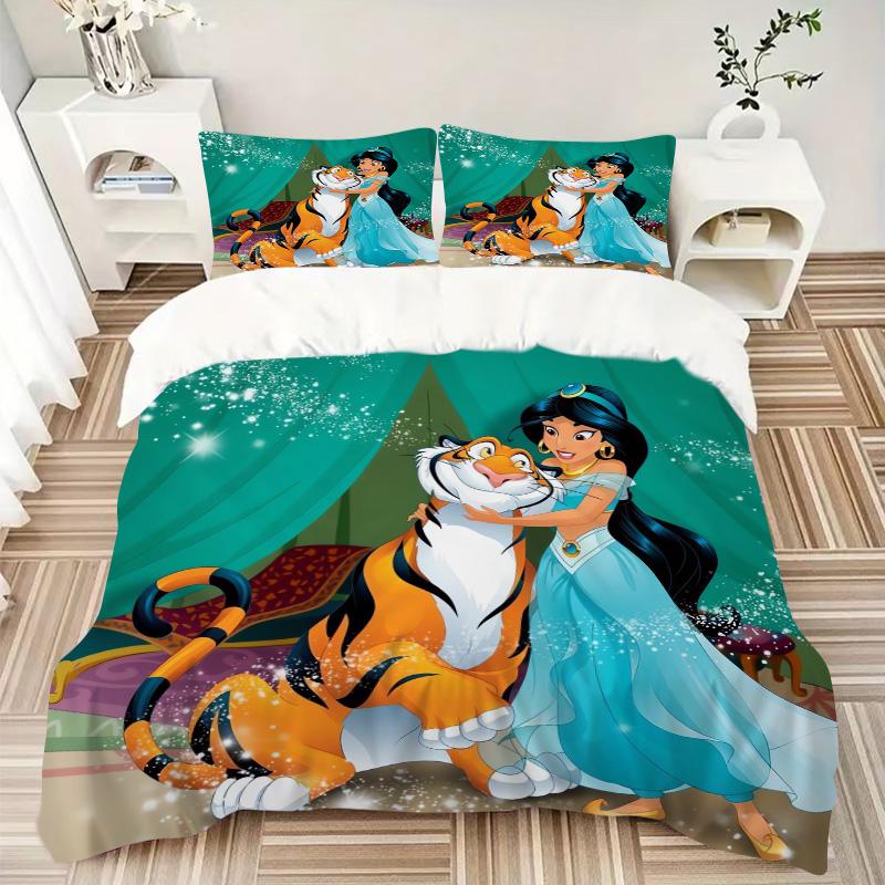 Princess Jasmine Rajah'S Adventure Print 3Pcs Bedding Setduvet Cover With 2 Bedropillowcase Home Birthday Gift