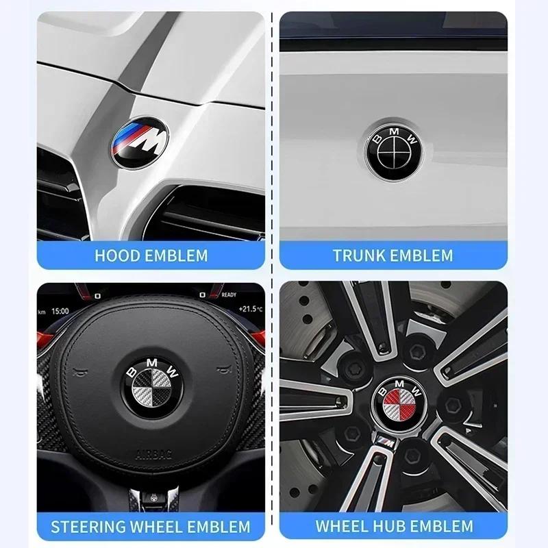 2025 Heiß 7 Stück 82mm 74mm 45mm Auto Front Motorhaube Heck Kofferraum Emblem Abzeichen Logo Für Bmw E46 E39 E38 E90 E60 Z3 Z4 X3 X5 X6