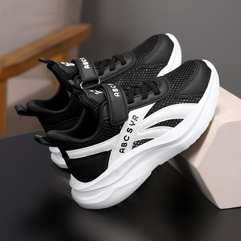 Children's net shoes 2025 summer new boys single mesh breathable sports shoes girls hollow mesh running shoes lightweight