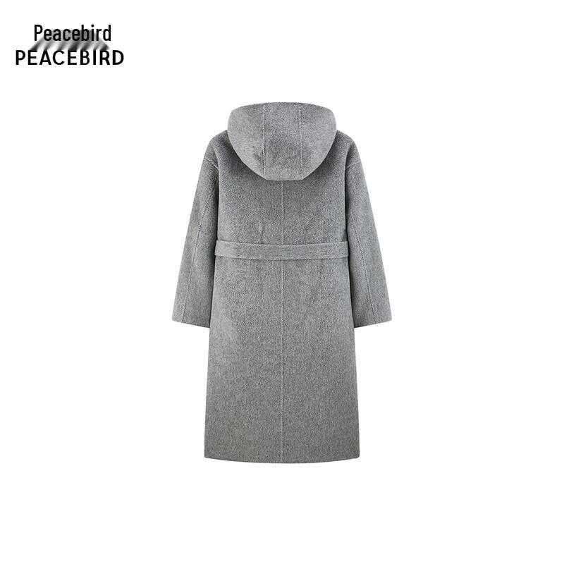 PEACEBIRD Women's Hooded Double-Sided Wool Coat