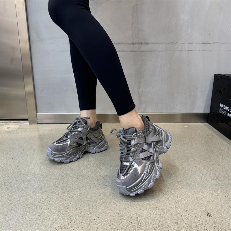 Summer Women Platform Sneakers Retro Patchwork Genuine Leather Ladies Shoes Daily Casual Brand Chunky Sport Sneaker