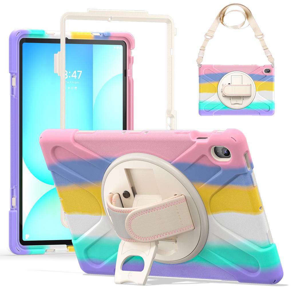 Pour Samsung Galaxy Tab S10 FE+ SM-X620/SM-X626B Étui avec Support Housse de Tablette en TPU PC Silicone avec Bandoulière