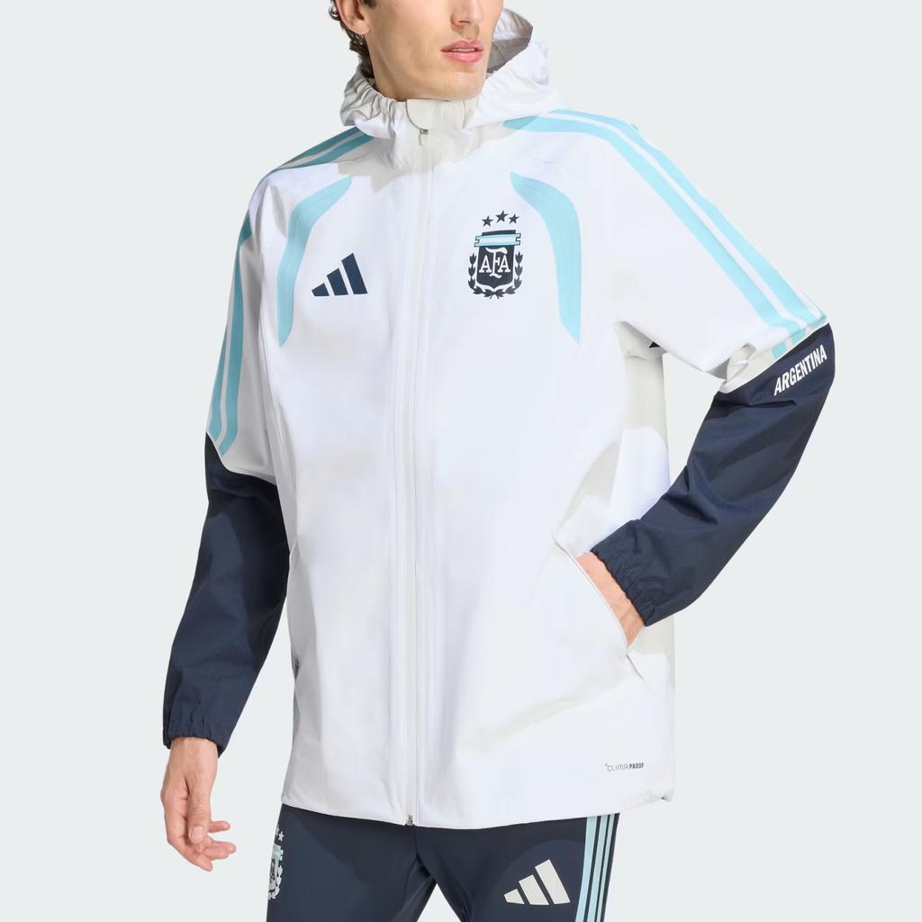 Adidas Argentina Player Edition Skin-Friendly Waterproof Sports Striped Long Sleeve Jacket Men jackets JZ5952