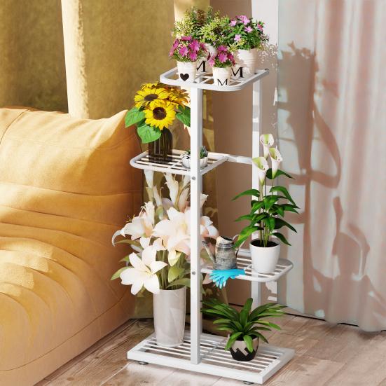 Plant Stand Indoor, Tiered Plant Stand for Indoor Plants, Corner Flower Stand for Living Room, Multi-Layer Metal Frame Plant Shelf (3/4/5/6/7/8 Tiers)