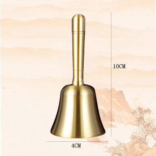 Brass Hand Bell, Dinner Bell, Hand-Wave Bell, Table Bell, Call Bell, Restaurant Bell, Shop Bell, Raffle, Festival Supplies (15cm Tall)