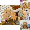 Plush Bear Itabag Backpack For Women With Zipper Closure And Inner Pocket For Daily Use