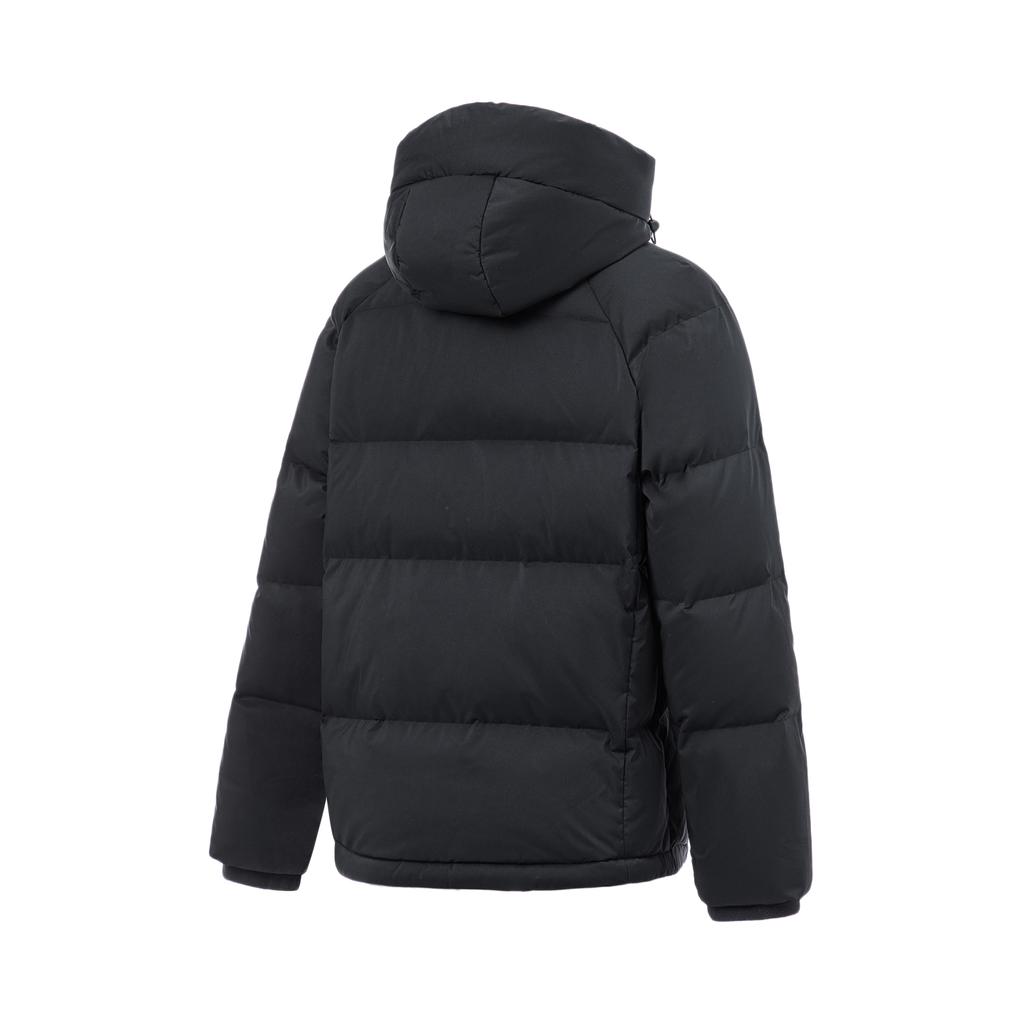 Li Ning Hooded Solid Color Raglan Winter Versatile Casual Short Down Jacket Women Outerwear Black AYMU700-3
