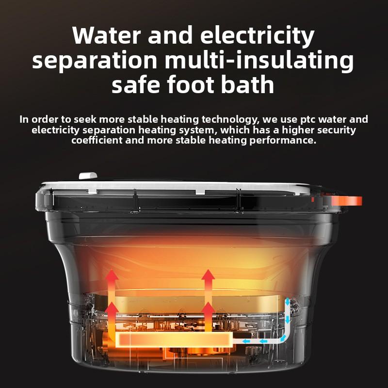 Faltbares Fußbad Elektrisches Fußwaschbecken Infrarot-Heizung Fußbad-Eimer Automatische Vertiefung Fußmassage Wasser- und Stromtrennung