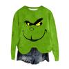 Women's Fashion Round Neck Pullover Top Long Sleeve Tee Christmas Printed Sweatshirt