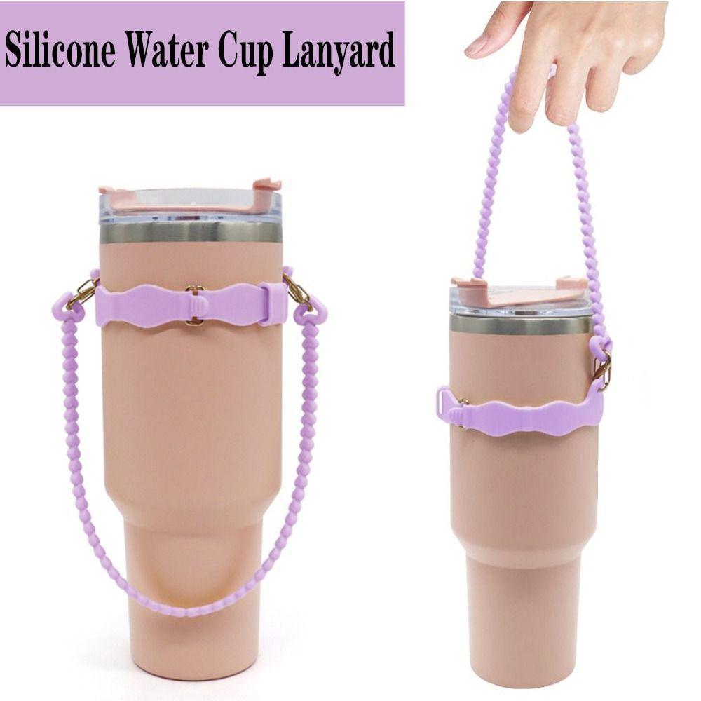 Silicone Water Bottle Sling Carrier Holder Soft Anti-slip Water Bottle Handle with Strap Water Cup Sling Strap for Cup