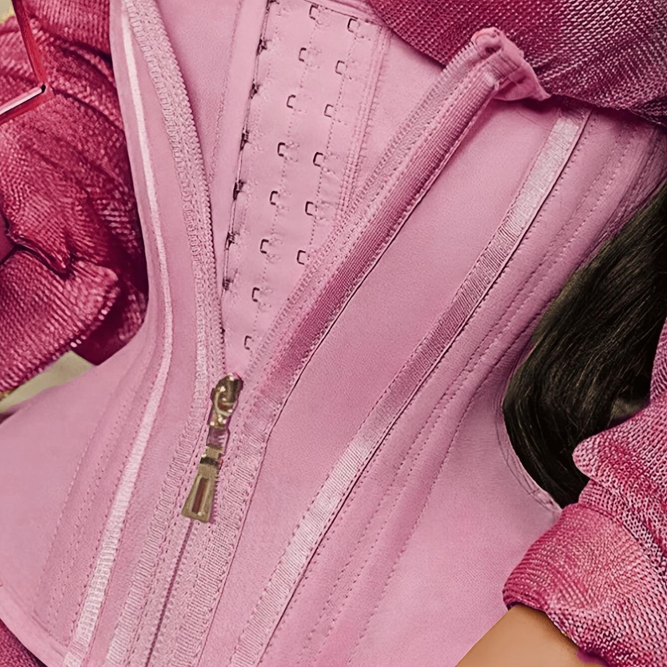 

Розовый женский пояс для талии с застежкой-молнией, для похудения и формирования живота, пояс для контроля талии и живота L