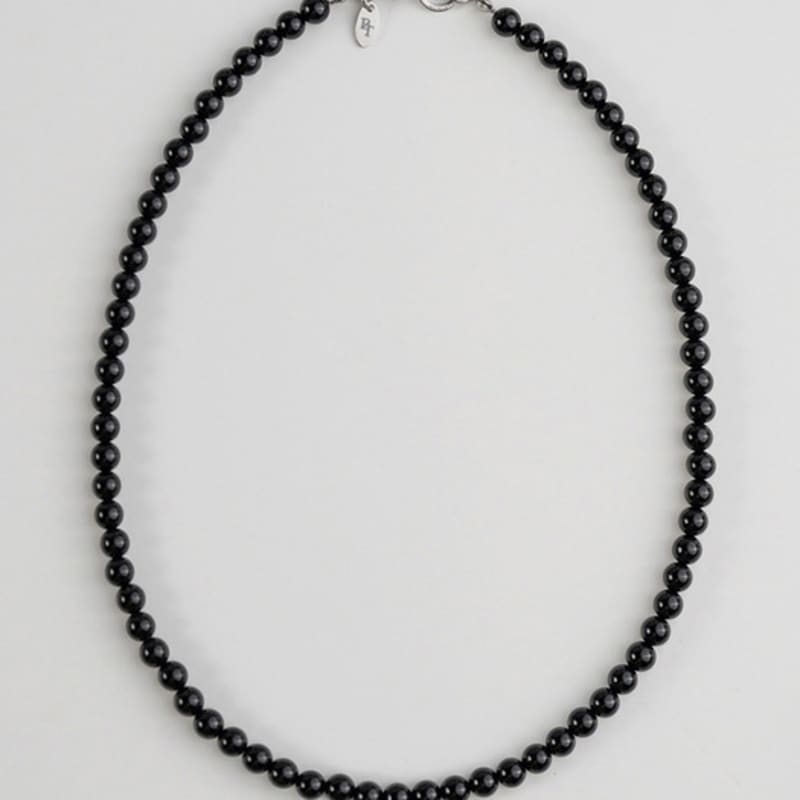 

BICYCLE TROPHY BT Gemstone Necklace 14 (6mm Onyx / Fix type) 45cm (men basic)