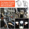 Chrome Motorcycle ABS Retro Passing Driving Headlight Fog Light For Harley Bobber Chopper Cruisers Touring Custom