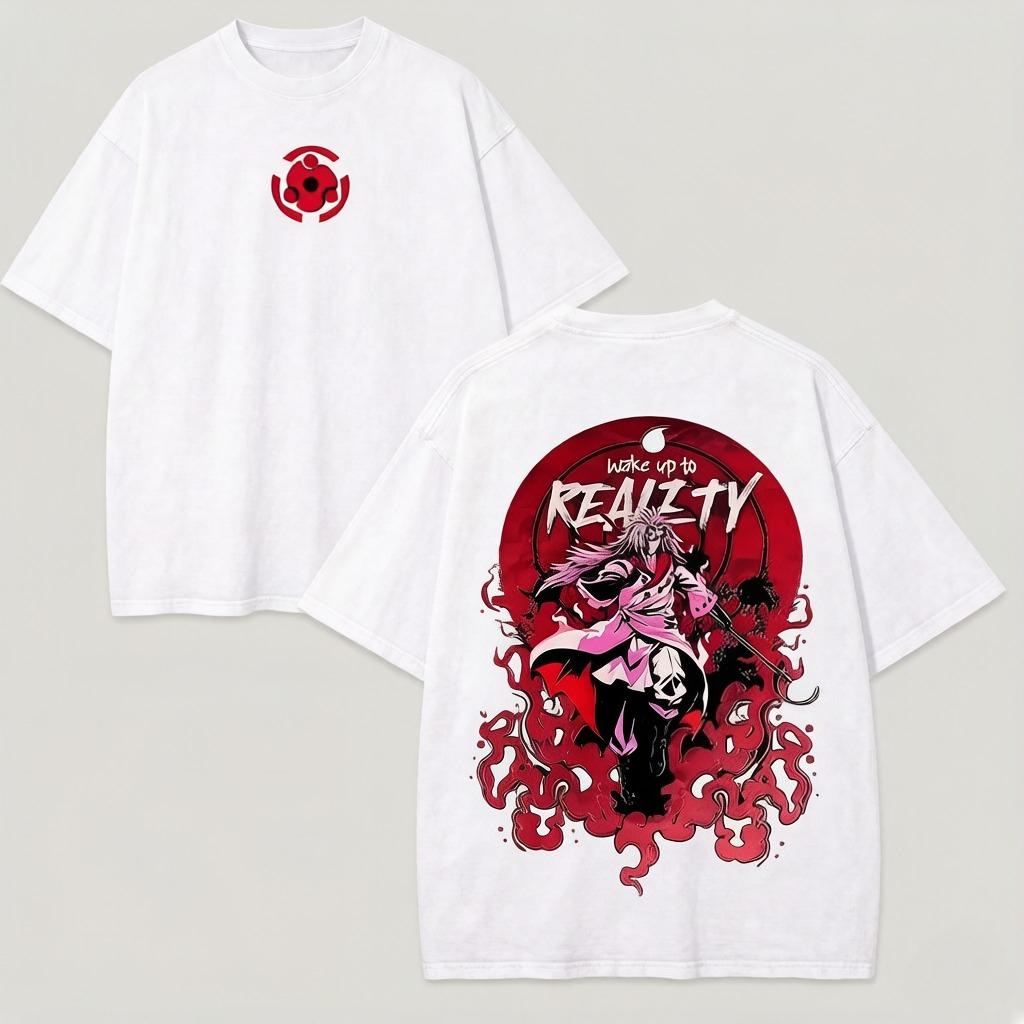 

T Shirt Rinnegan Akatsuki Vintage Acid Wash Streetwear Retro Anime Graphic Cotton Men Tees Top S