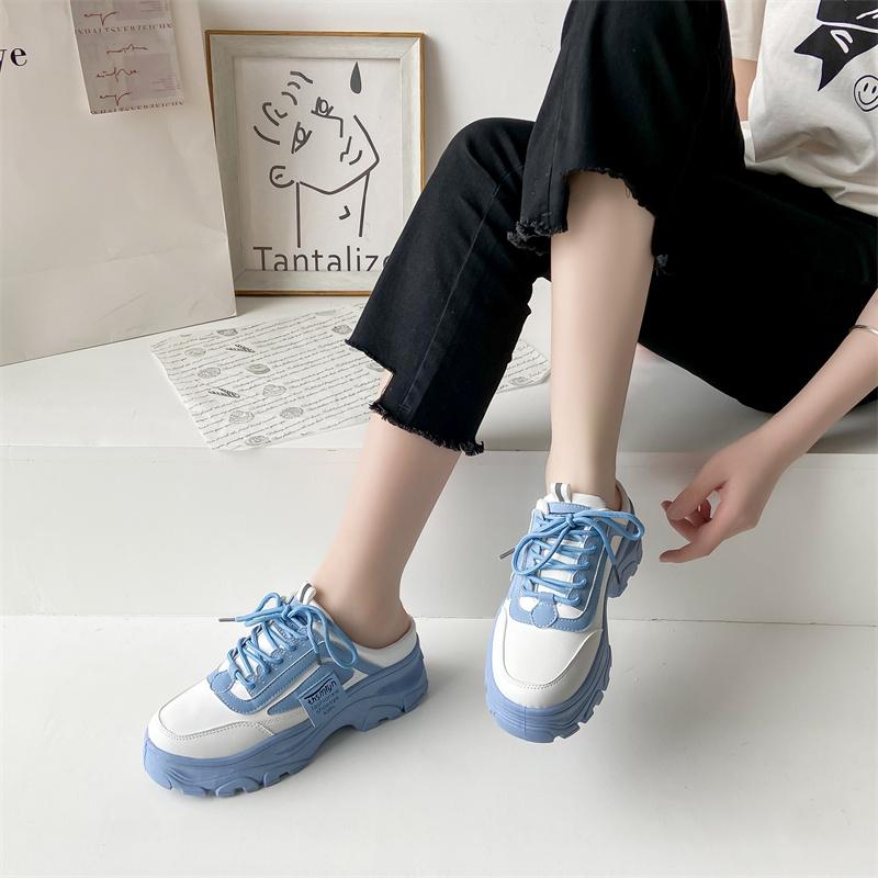 2024 Summer New Sneakers Women's Fashion Round Toe Thick Sole  Shoes Comfortable Beach Shoes Women Sandals Cross Straps Slippers