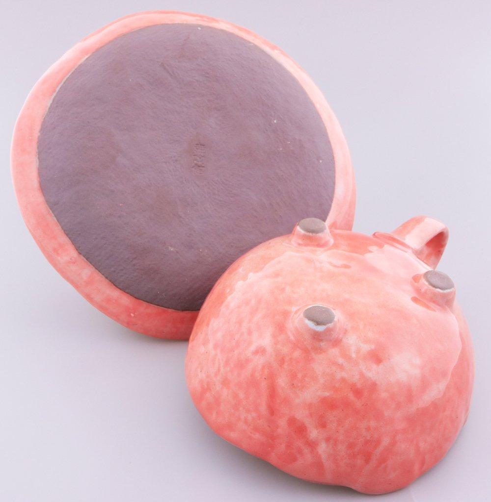 Maitokan Coffee Cup and Plate, Flower and Rabbit Design, Red, 44685