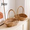 Mehrzweck-Haushaltsorganizer Handgeflochtener Korb aus Weide/Rattan mit Griffen für die Küche, Multifunktionale geflochtene Simulationsbehälter Blumen