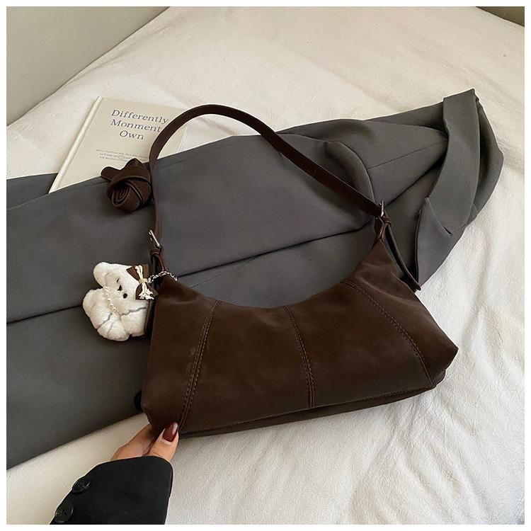 2025 New Fashion Korean Version Retro Solid Color Versatile Shoulder Bag Casual Women's Bag Commuter Messenger Bag