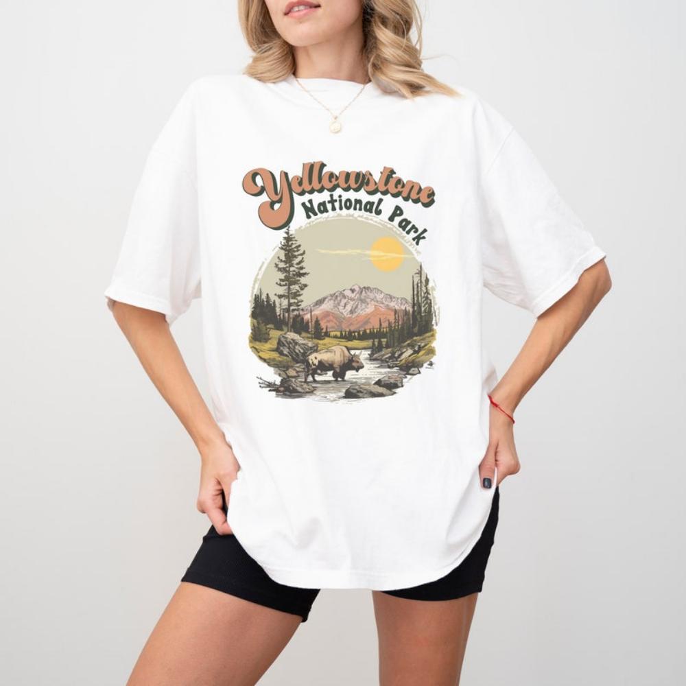 Yellowstone National Park T Shirt for Yellowstone Vacation Gift for Yellowstone Lover Tee Comfort Shortsleeve