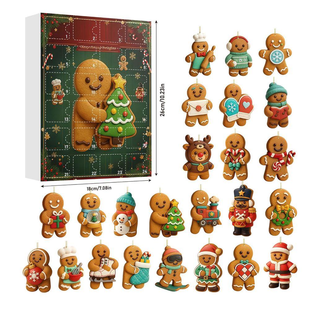 Stranger Things Christmas Stranger Things Acrylic Hanging Decor With 24 Pieces For Holiday Gift Gift Giving Gingerbread Man