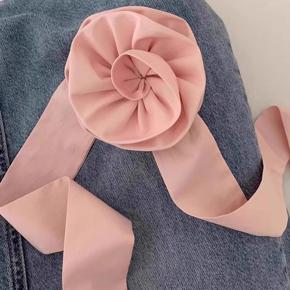 

Пояс Пучок Роза Резинка для волос Длинная лента Цветок Повязка на голову Длинная лента Головной убор Аксессуар для укладки волос розовый