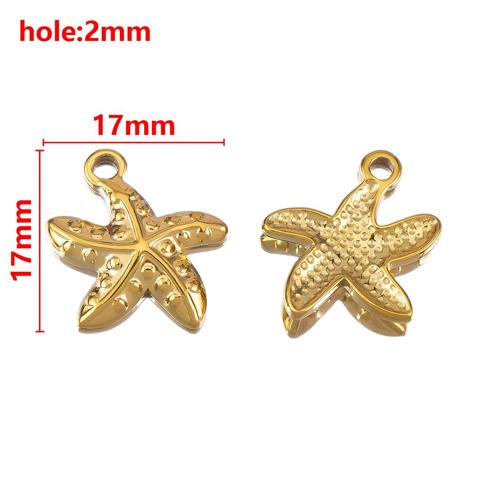 5pcs Stainless Steel Summer Starfish Sea Star Charms for DIY Earring Jewelry Materials Making Pendants Supplies Crafts Wholesale