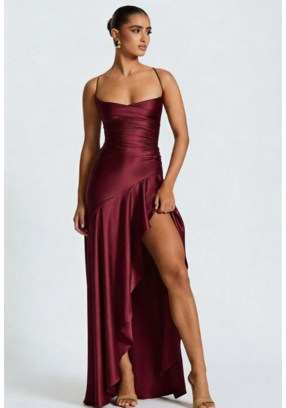 2026 Sexy Women's Spaghetti Strap Backless Ruffle Dress