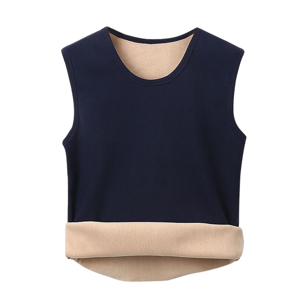Men's Solid Color Plus Velvet Warm Vest Bottoming Shirt Men's Casual Plus Velvet Vest Bottoming Shirt