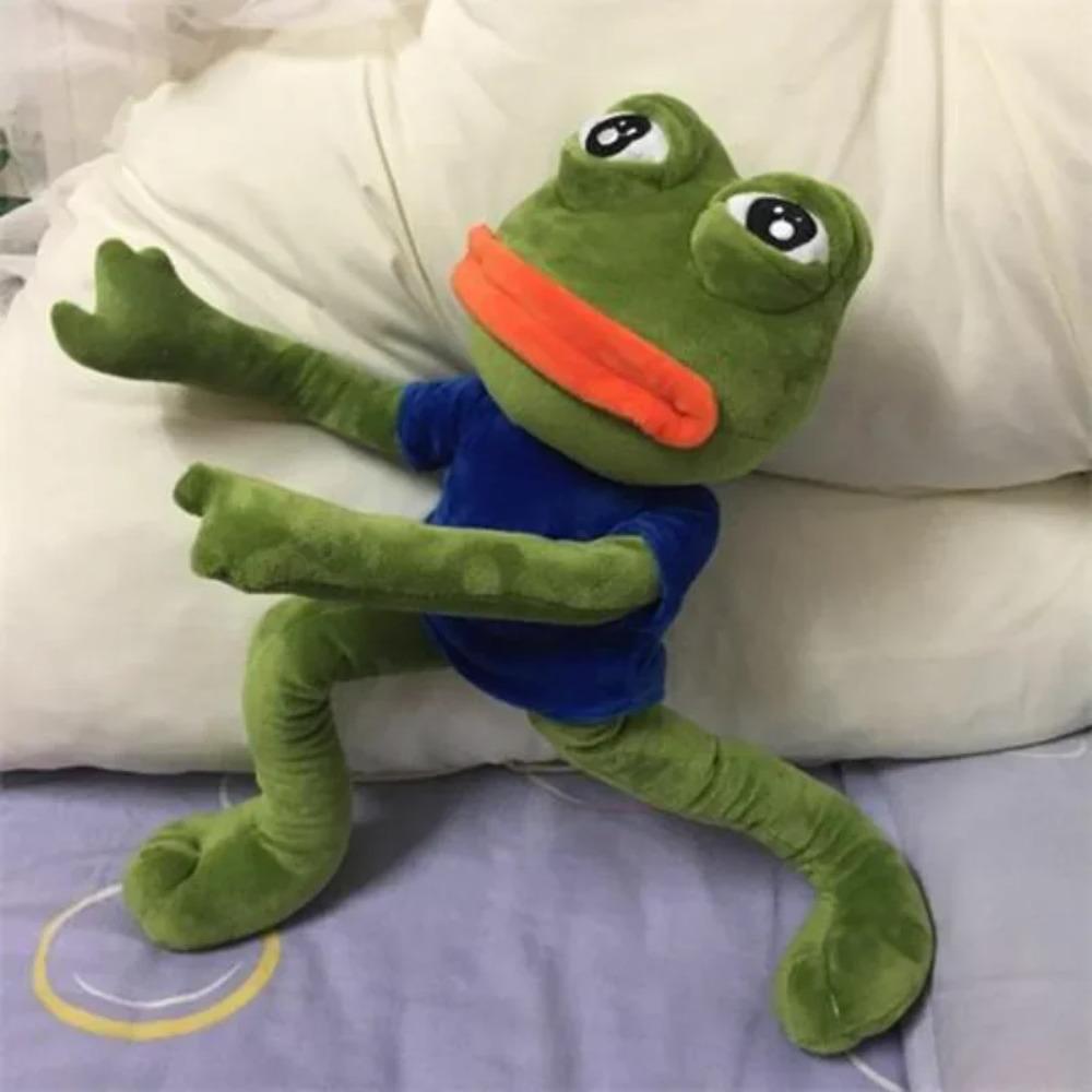45cm Magic Expression Sad Frog Plush Toy Soft Stuffed Pillow Pepe The Sad Frog Animal Plush Doll Girls Boys Birthday GIfts Toys