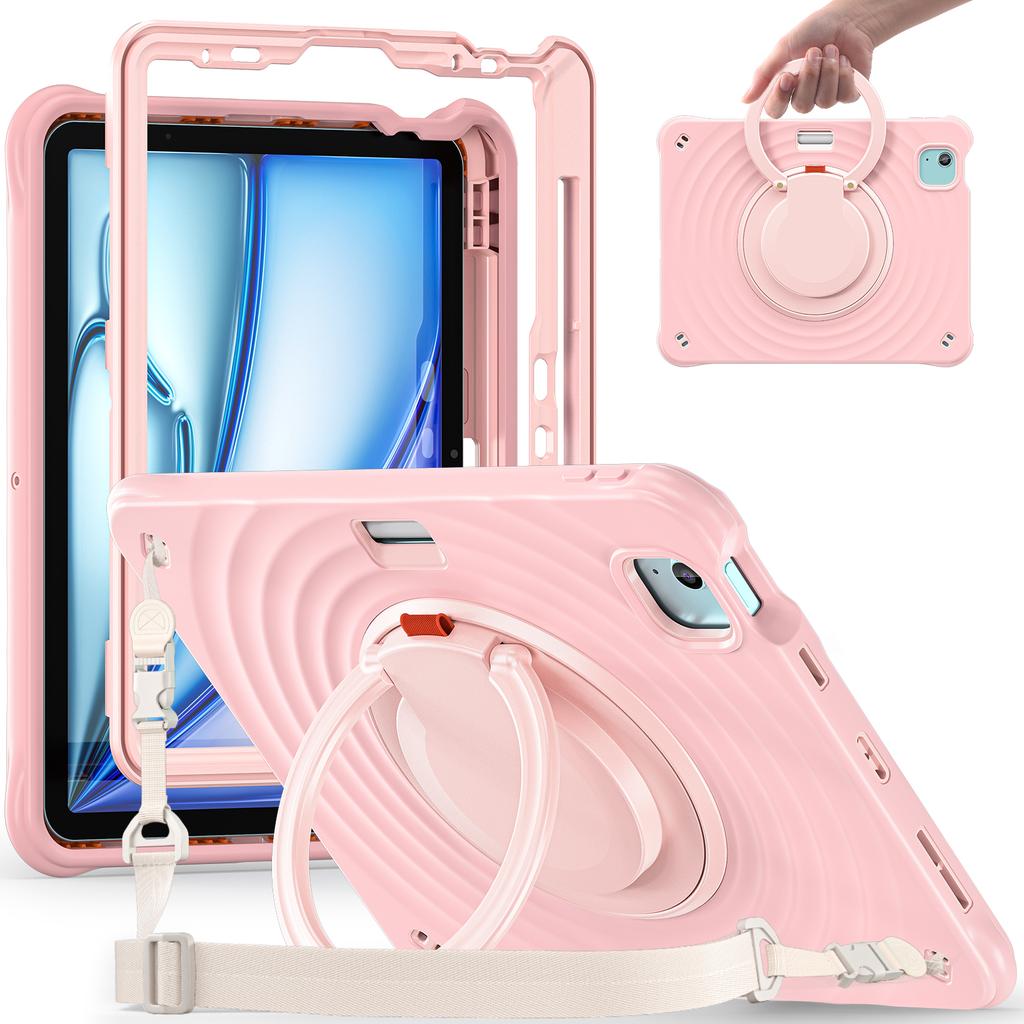 For iPad Air 11 (2025)/(2024)/Air (2022)/(2020)/Pro 11 (2022)/(2021)/(2020)/(2018) Kickstand Case with Shoulder Strap