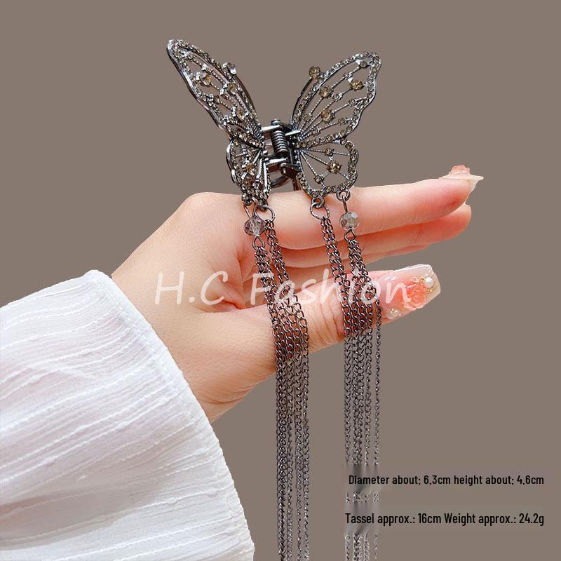 

Двухцветная заколка-клипса для волос «Бабочка и кисточка» с дизайном «Ландыш» – Стильная женская заколка-акула