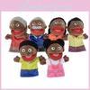 Marionetta da Mano Peluche Famiglia Africana Per Gioco di Ruolo Creativo