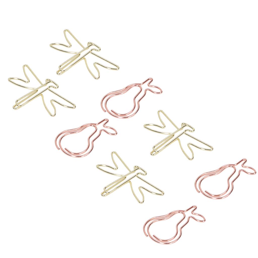 100PCS Paper Clips Cute Shape Metal Gold Colorfast Portable Lightweight Slip Resistant Bright for Office School
