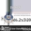 Außen-Ø 20mm Aluminiumlegierung Flache Unterlegscheibe Abstandshalter mit M6/M8/M10/M12 Innenloch - Metallwellenbuchse Isoliersäule.