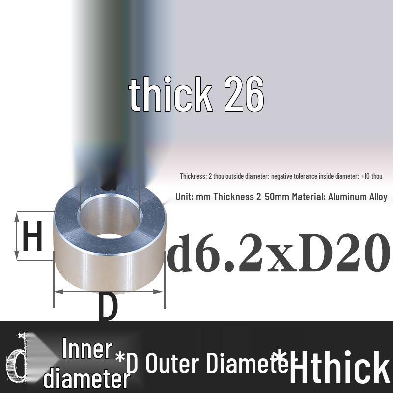 Außen-Ø 20mm Aluminiumlegierung Flache Unterlegscheibe Abstandshalter mit M6/M8/M10/M12 Innenloch - Metallwellenbuchse Isoliersäule.