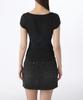 MUSINSA STANDARD WOMAN Women'S Pointel Square Neck Cap Sleeve T-Shirt [Black]