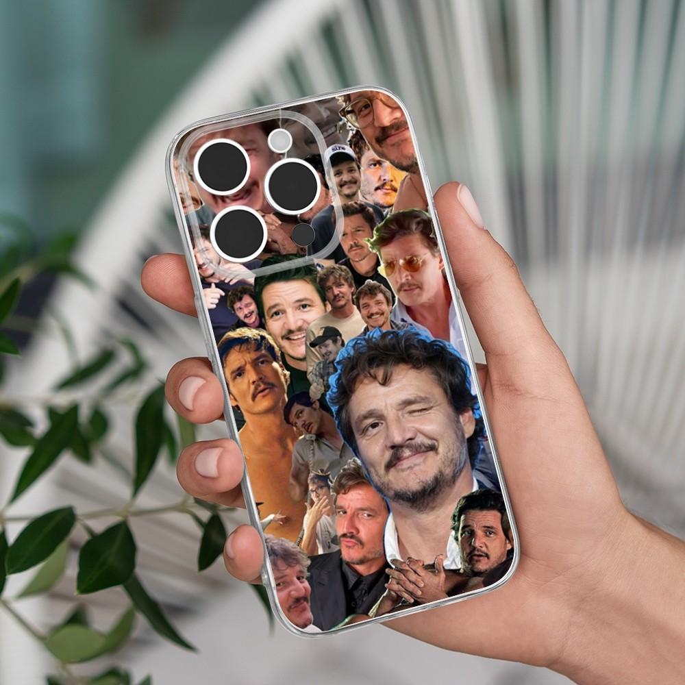 P-Pedro Pascal Actor Phone Case For iPhone 16,15,14,13,12,11 Pro,Max,Plus,X,XS,XR,7,8 Plus,SE,Mini Transparent Silicone Soft