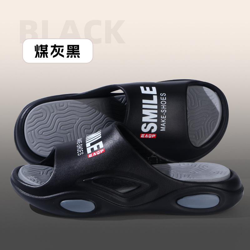 New men's one-word sports trendy brand soft sole non-slip stepping on shit EVA cool slippers beach shoes