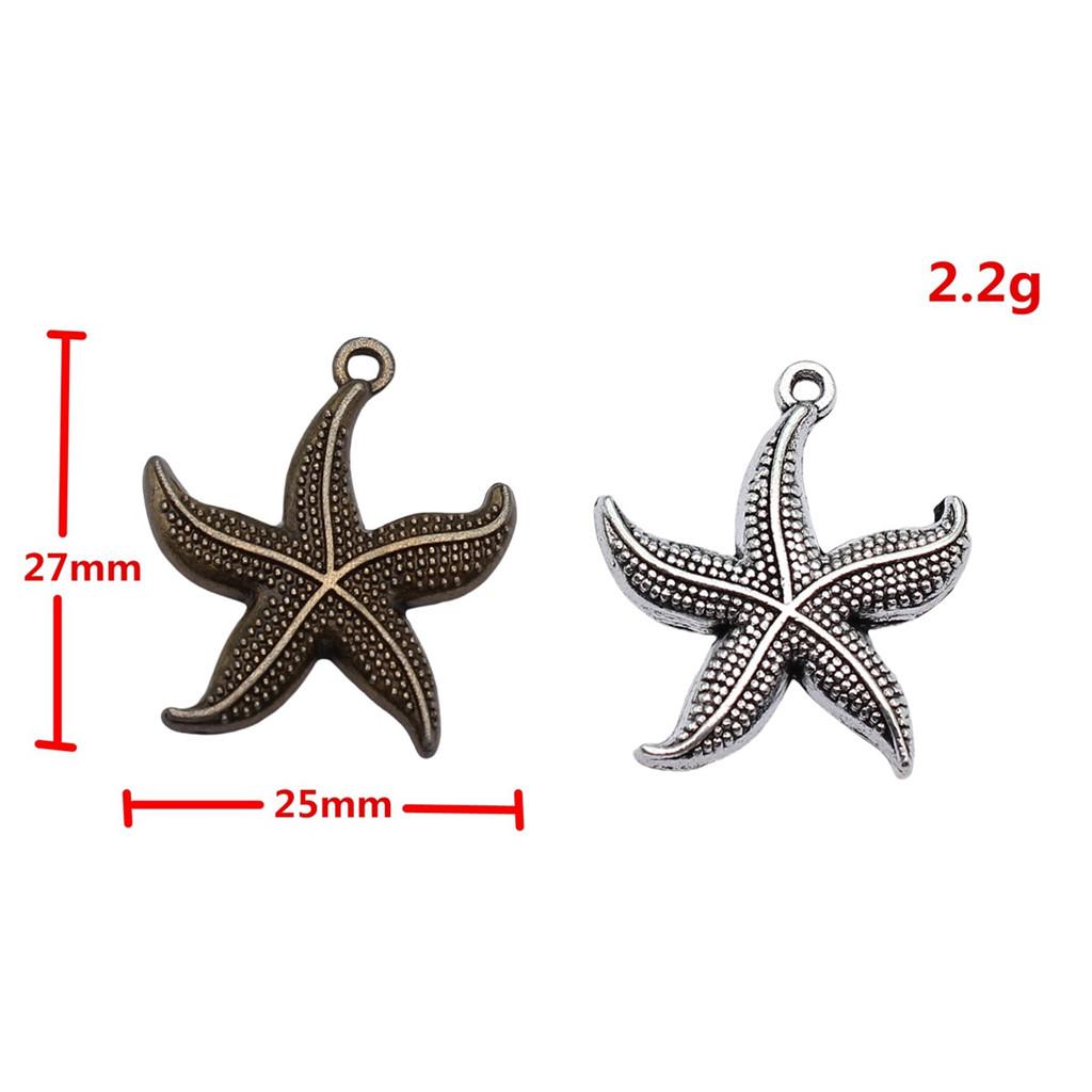 Starfish Charms Multi Color Metal Pendants For Beach Themed DIY Jewelry Accessories