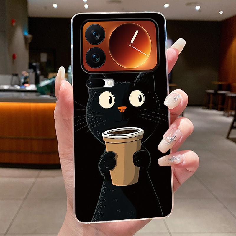 Fashion Night Owl Pattern Phone Case For Xiaomi 17 Pro Xiaomi 17 Pro Max Transparent TPU Soft Cover Shockproof Couple Shell