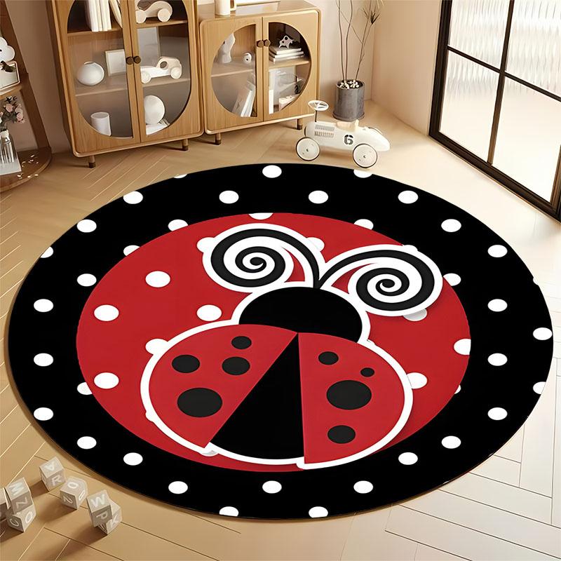 

Playful Ladybug Rug for Kids Rooms and Nurseries round carpet for home sofa bedroom, gift Diameter 60cm