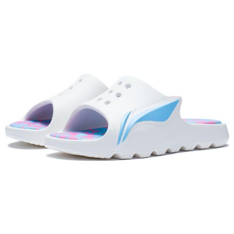 Li Ning Quiet Slide Slippers Women's White Blue ABTS004-3