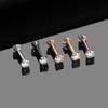 Cross-Border Titanium Alloy Earrings for Women Double-Head Drill Zircon Straight Bar Tongue Nail Lip Piercing Jewelry