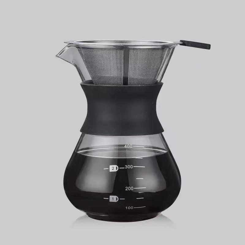 Thickened Glass Pour-Over Coffee Maker and Sharing Pot for Home Use
