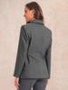 Allegra K Women's Single-Button Blazer, Office Lapel, Long Sleeve, Belted Jacket, Suit Blazer, Dark Gray, Size S