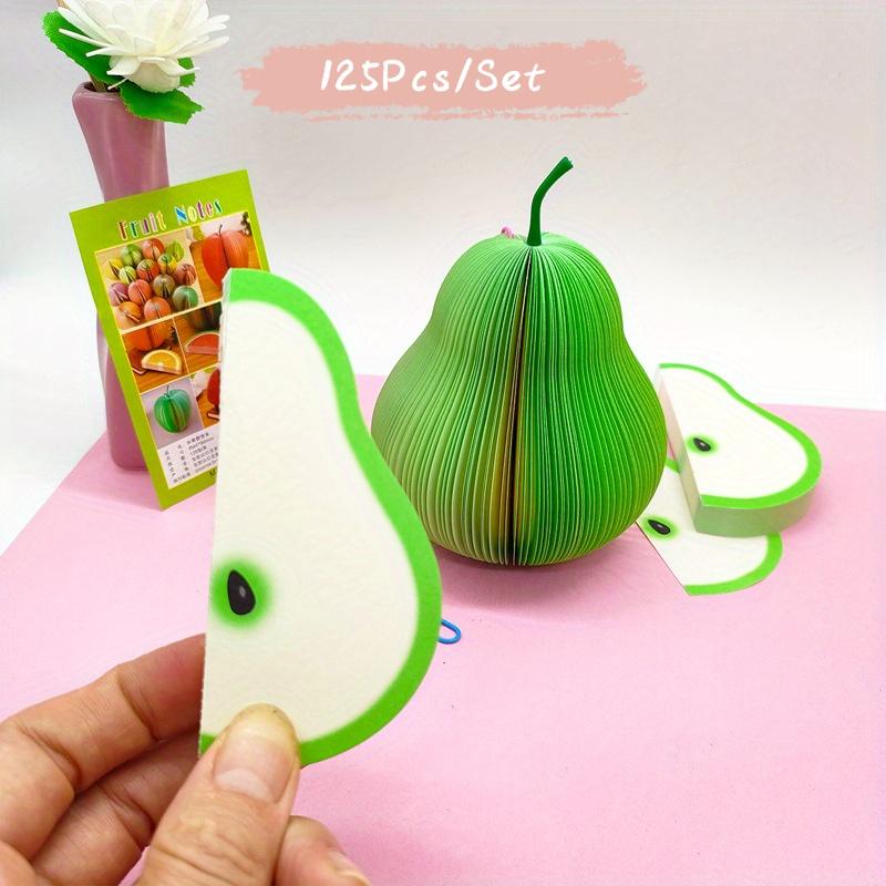 

3D Fruit Sticky Notes - Cute & Colorful 3D Fruit Designs, Self-Adhesive Removable Notes for Office, Classroom, Home грушевый