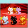 Adorables Figurines Chat Porte-Bonheur en Résine Pour Décoration de Bureau de Voiture en Multiples Couleurs Mignon Chat Porte-Bonheur Artisanat en Résine Pour Décoration DIY