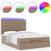 Ottoman Bed with Mattress & LEDs 140x200 cm Faux Leather