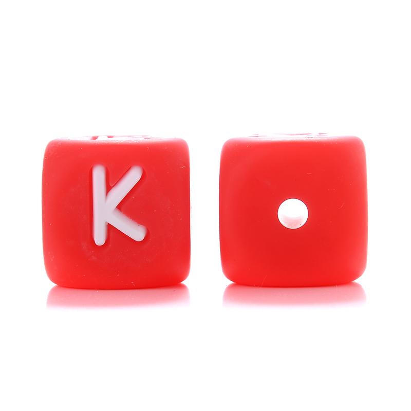 10Pcs/Lot 12mm Silicone Letter English Alphabe Beads Food Grade Silicone Chewing Beads DIY Baby Teething Toys Necklace Pendant