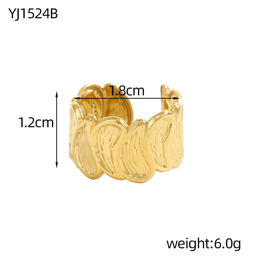 CARLIDANA Vintage Multilayer Sun Stainless Steel Gold Plated Rings for Women Hollow Line Charm Adjustable Men Open Ring Jewelry